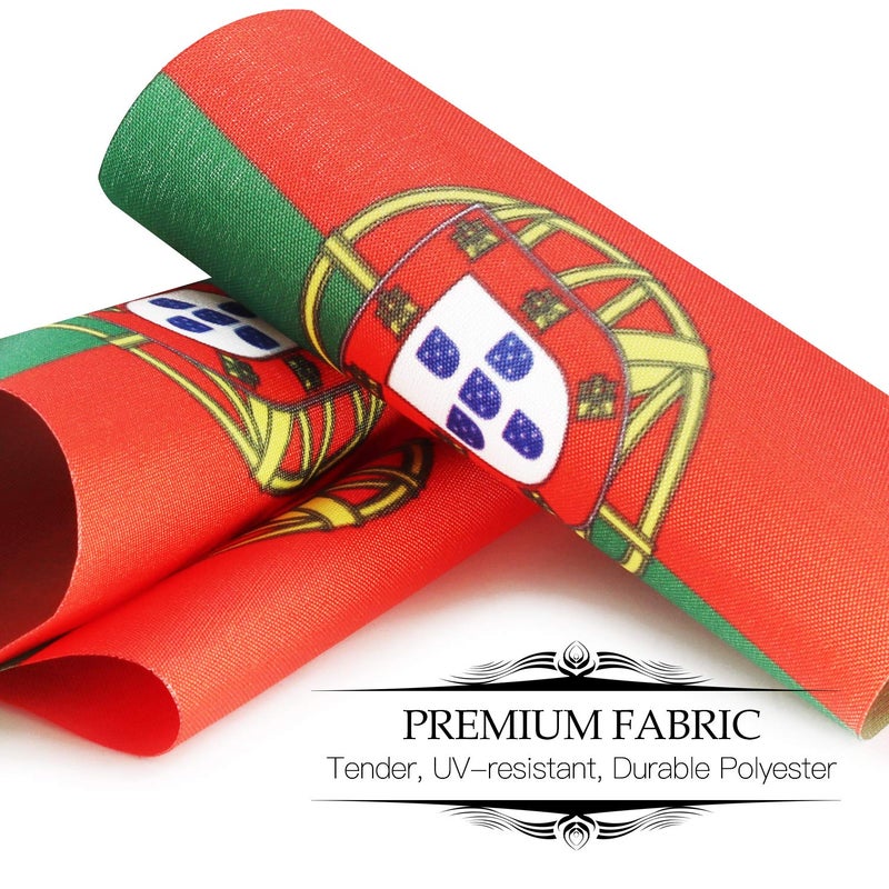ANLEY Portugal Deluxe Desk Flag Set - 6 x 4 Inch Miniature Portuguese Desktop Flag with 12"" Solid Pole - Vivid Color and Fade Resistant - Black Base and Spear Top - Image 5
